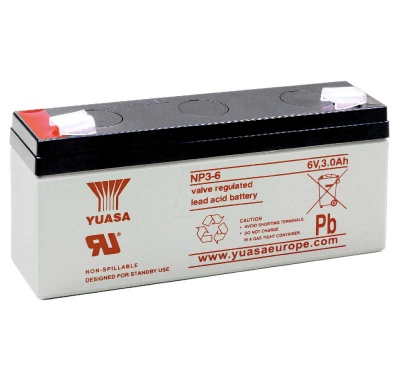 Yuasa NP3-6 6V 3Ah VRLA Lead Acid Battery